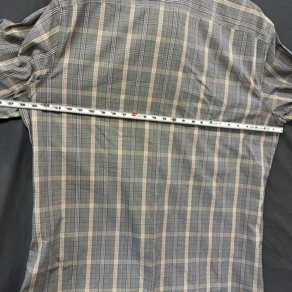Banana Republic Slim Fit Mens XXL Gingham Button Down Shirt Long Sleeve